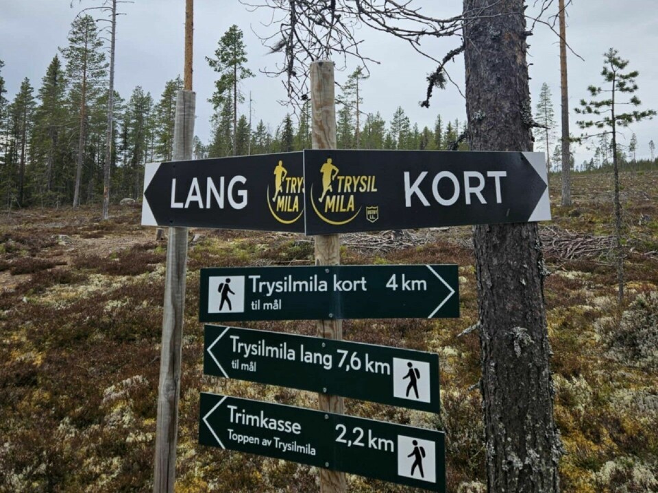 Tydelig Trysilmila-skilting. (Foto: arrangøren)