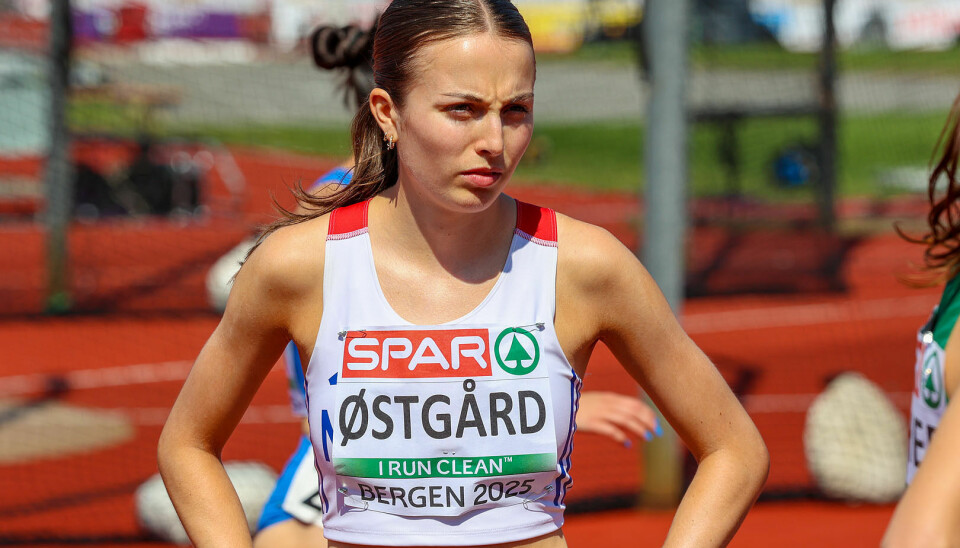 En tydelig spent Ingeborg Østgård før start også i U23-EM i Bergen.