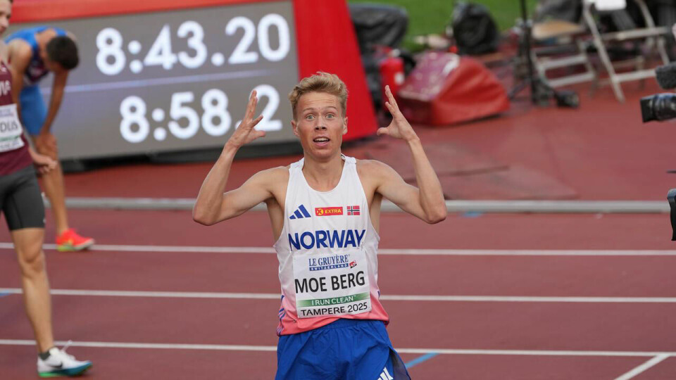 Her skjønner Håkon Moe Berg at han kan kalle seg europamester. (Foto: Einar Børve)