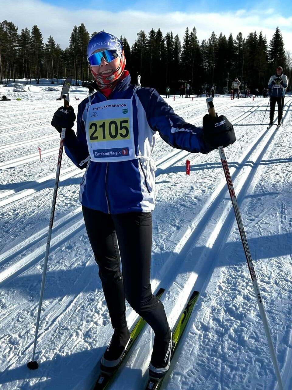 Gubhild Grindjordet fra Hernes IL kunne smile før start - og etter målgang som beste kvinne på halvdistansen. (Foto: Amund Sigstad)