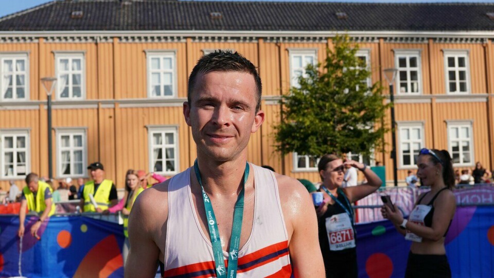 Tommy Bangjord Hove vant 10-kilometer under Trondheim Maraton 2024. (Foto: Linn Synnøve Leidal -Røhme) Tommy Bangjord Hove vant 10-kilometer under Trondheim Maraton 2024