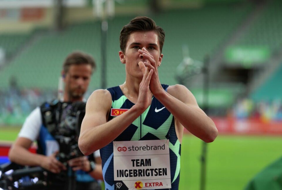 Jakob Ingebrigtsen er olympisk mester på 1500 meter! (Arkivfoto / Samuel Hafsahl) Impossible Games 2000m - Team Ingebrigtsen, Jakob Ingebrigtsen