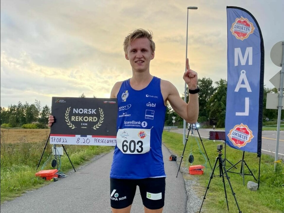 Står norgesrekorden på 3 km for fall i rekordløypa til Forusløpet? Petter Johansen 3km norsk rekord.jpg