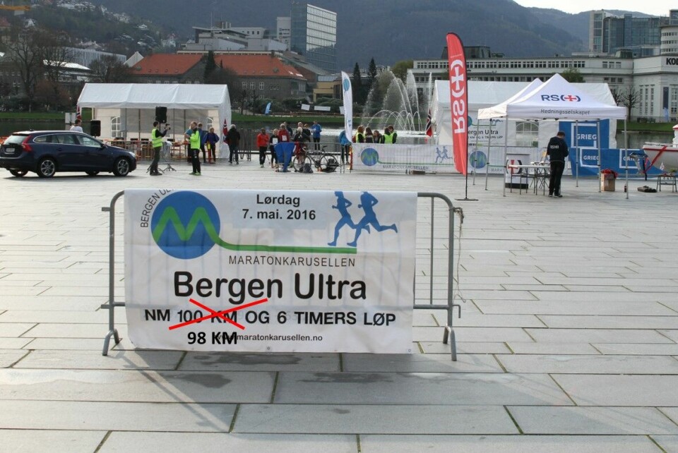 NM 100 kilometer var bare 98 kilometer langt Bergen_NM_98km