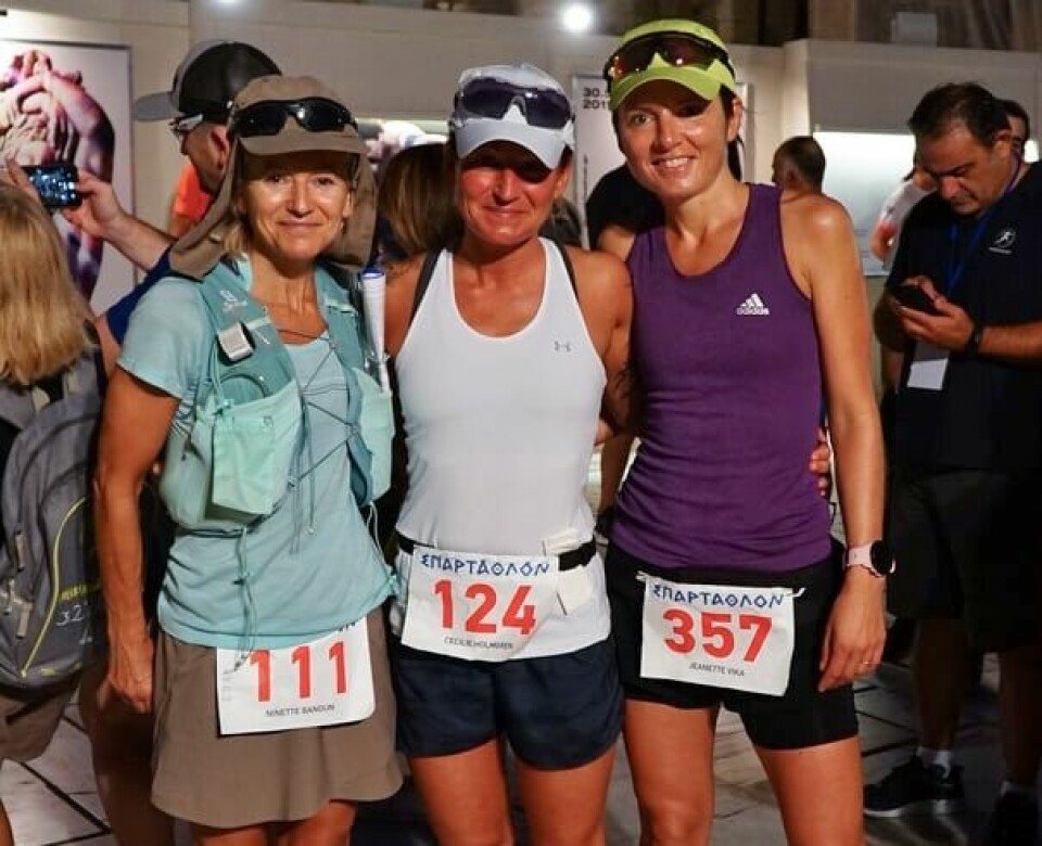 Jeanette og Ninette fullførte Spartathlon i ekstrem varme Ninette_Cecilie_Jeanette.jpg