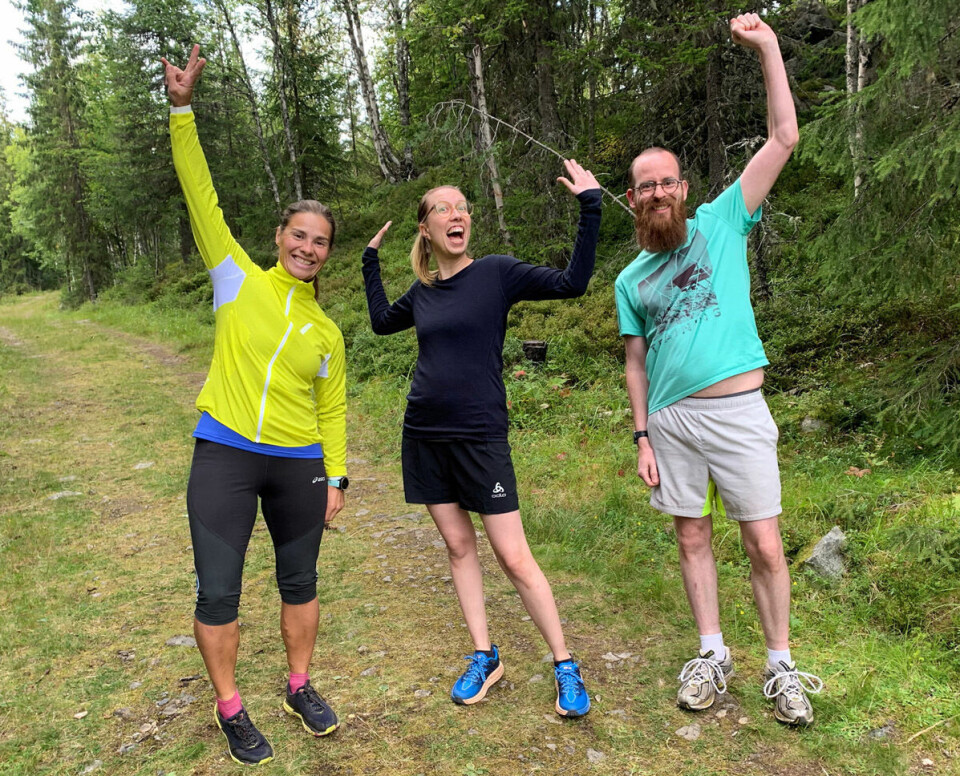 Kristin Størmer Steira og Kjartan Helland raskest i Flømyrløpet. 07 Glade deltakere - Guro Håvardsrud Ida Rustvåg og Thomas Wikstrand.jpg