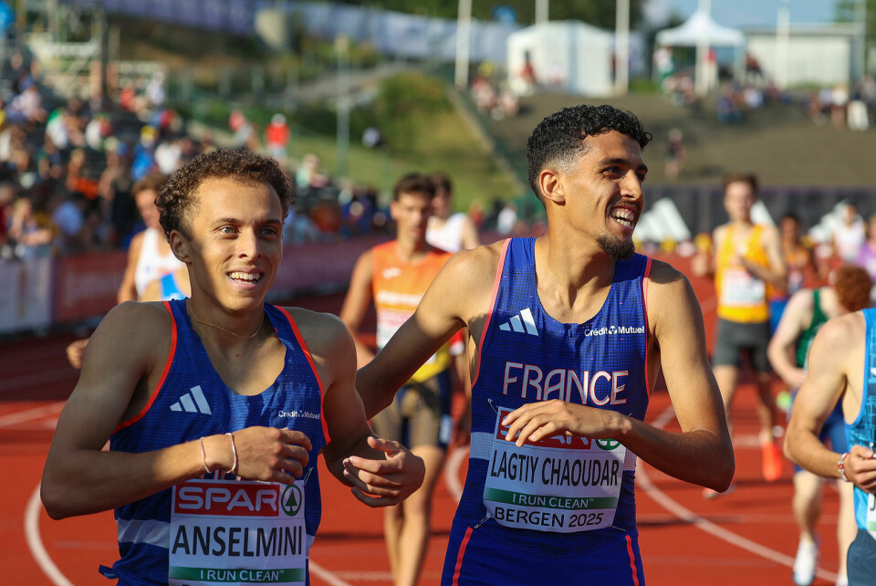 Franske Paul Anselmini og Anas Lagtiy Chaoudar side om side over mål. (Foto: Arne Dag Myking)