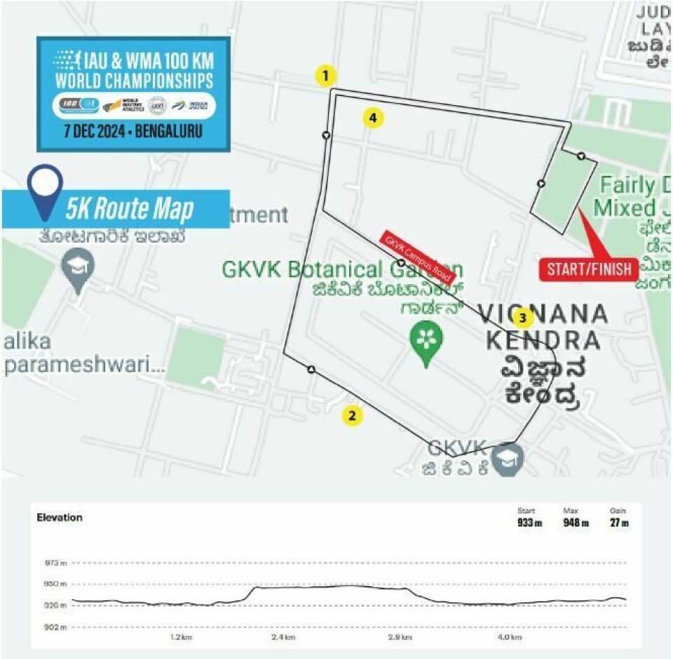Løypen går i en 5 km-runde.