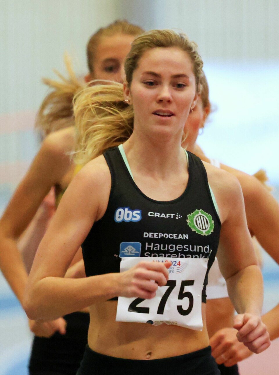 Kristine Lande Dommersnes kanskje sitt livs beste løp på 3000 m og var under 9 minutter for første gang. (Arkivfoto: Arne Dag Myking) NM Friidrett Innendørs 2024 - 3000 meter kvinner - Kristine Lande Dommersnes