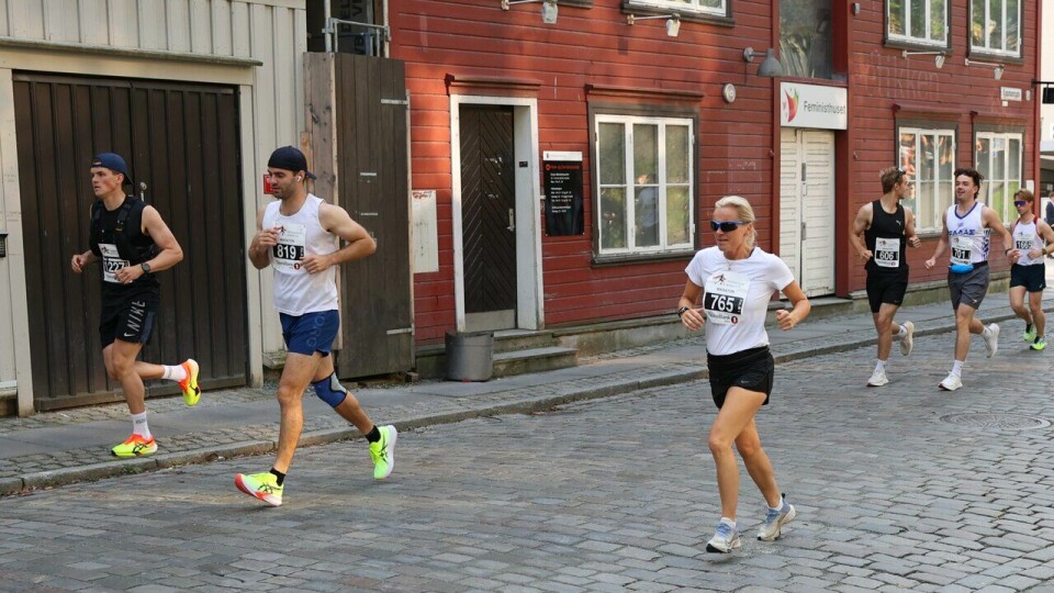 Nr 765 Rita Stensvik ble vinner av K50-54 på maratondistansen under Trondheim Maraton 2024