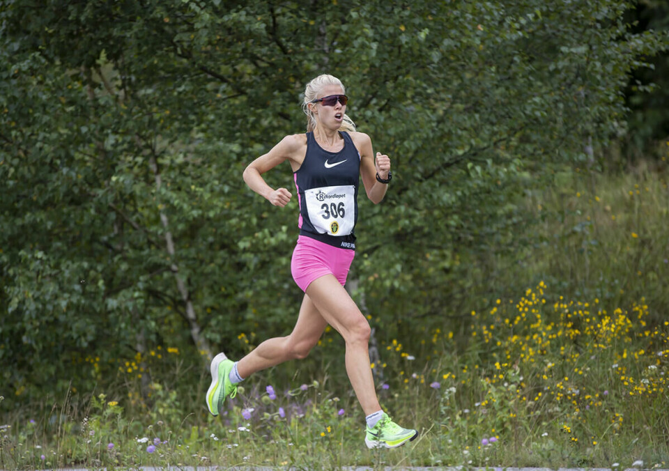 Marit Haslie løp 10 km på 36.38 og ble dermed nummer to i kvinneklassen.