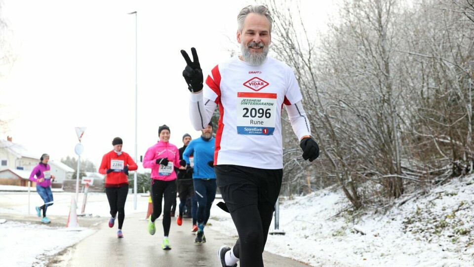 Rune Mortensen løp halvmaraton under Jessheim Vintermaraton 2023