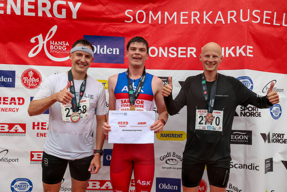 Premiepallen menn 10 km: Jonas Birkeland, Herman Andreassen og Pål Røssevold Mildestveit.