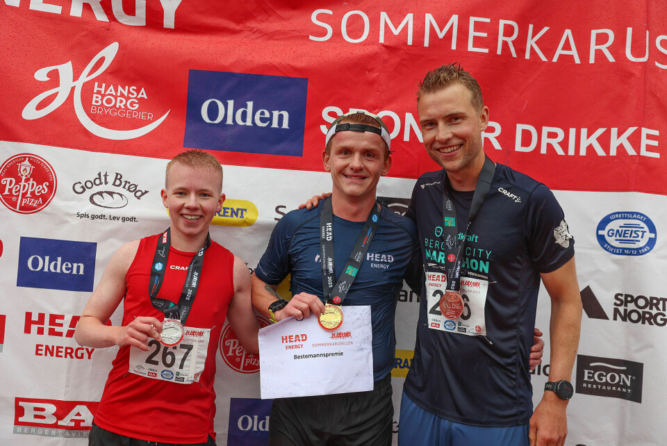 Premiepallen menn 5 km: Markus Bratteteig, Alexander Wolff og Lars Henriksen Doksæter.