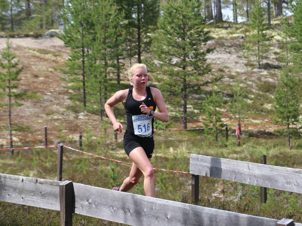 Ida Meli Narbuvoll som vant 10 km i Femundløpet fem ganger inne i den særegne “paddocken” på oppløpet i Femundløpet i 2016. (Foto: Bjørn Røstbakken)