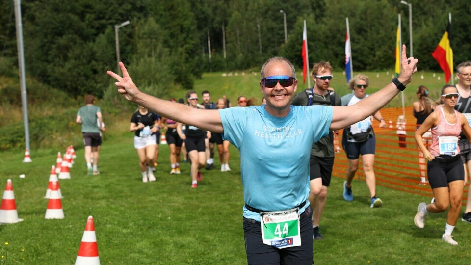 En glad Erik Fostervold løp maraton under Kongsvinger Maraton 2024