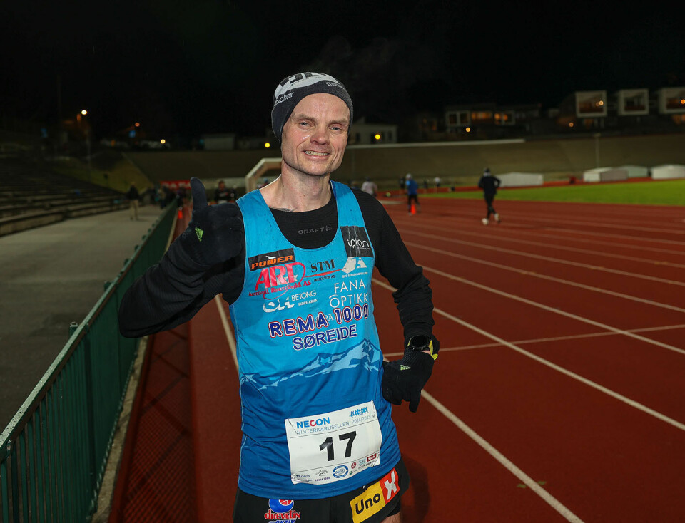 Bjørn Tore Kronen Taranger kunne denne gangen notere seg for en klar klasseseier i M45-49 på 5km. Han forteller at han er stinn av mengdetrening, men at nå skal farten også trenes opp.