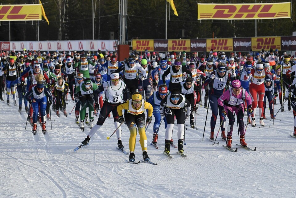 Fra starten på Tjejvasan i Oxberg i 2022. (Foto: Ulf Palm/Vasaloppet) Fra starten på Tjejvasan i Oxberg i 2022. (Foto: Ulf Palm/Vasaloppet)