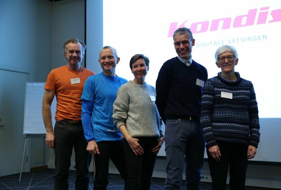 Kondis sitt styre valgt på Kondis sitt landsmøte 2022. F.v: Bjørn Raffenberg Skotte, Geir Bjerkestrand, Anne Woldmo, Tim Bennett og Bodil Brå Alsvik. Solfrid Hagen og Tine Klevstad var ikke til stede da bildet ble tatt. Kondis sitt styre valgt på Kondis sitt landsmøte 2022. F.v: Bjørn Raffenberg Skotte, Geir Bjerkestrand, Anne Woldmo, Tim Bennett og Bodil Brå Alsvik. Solfrid Hagen og Tine Klevstad var ikke til stede da bildet ble tatt.