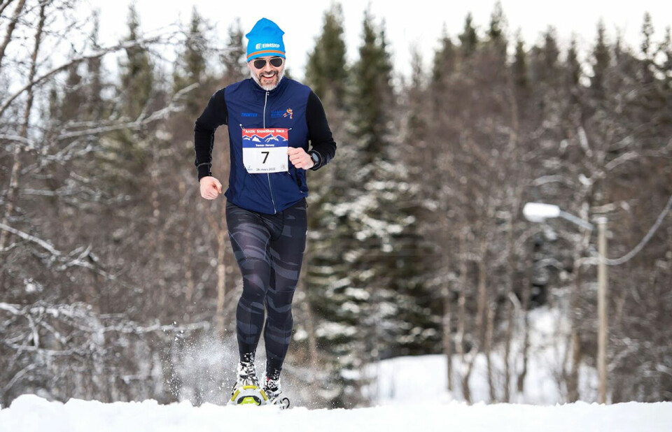 Thomas Føre løper året rundt, og her er han med på trugeløp. (Foto: Zoltan Tot) Thomas Føre løper året rundt, og her er han med på trugeløp. (Foto: Zoltan Tot)