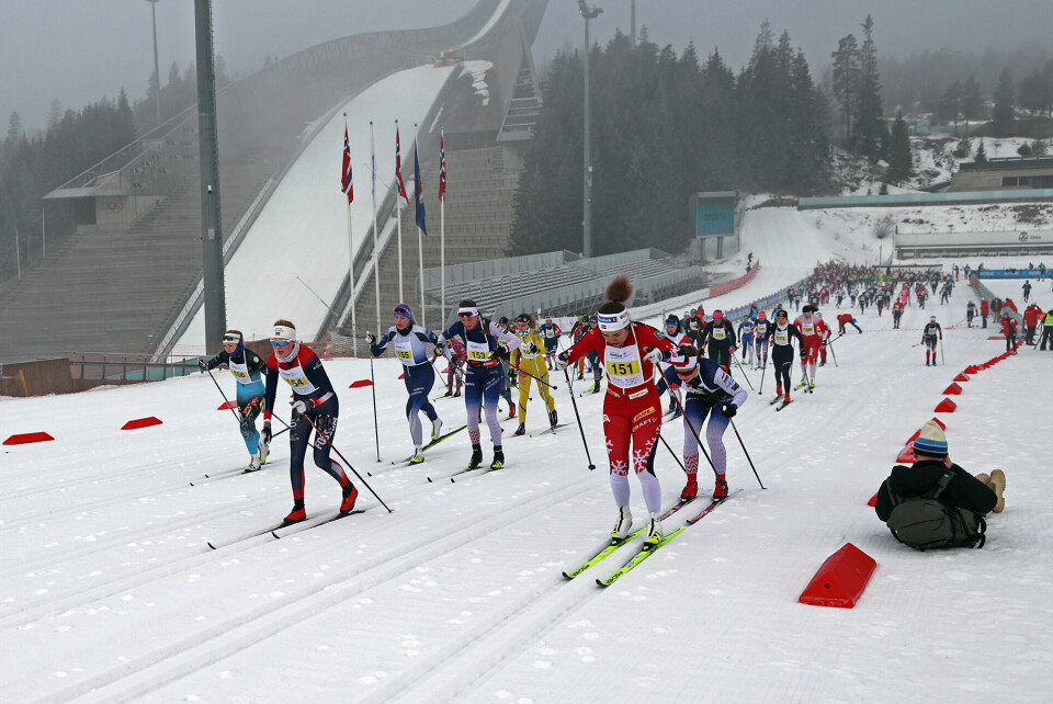 Margrethe Bergane (151) tar kommandoen ut fra start. (Foto: Tom-Arild Hansen)