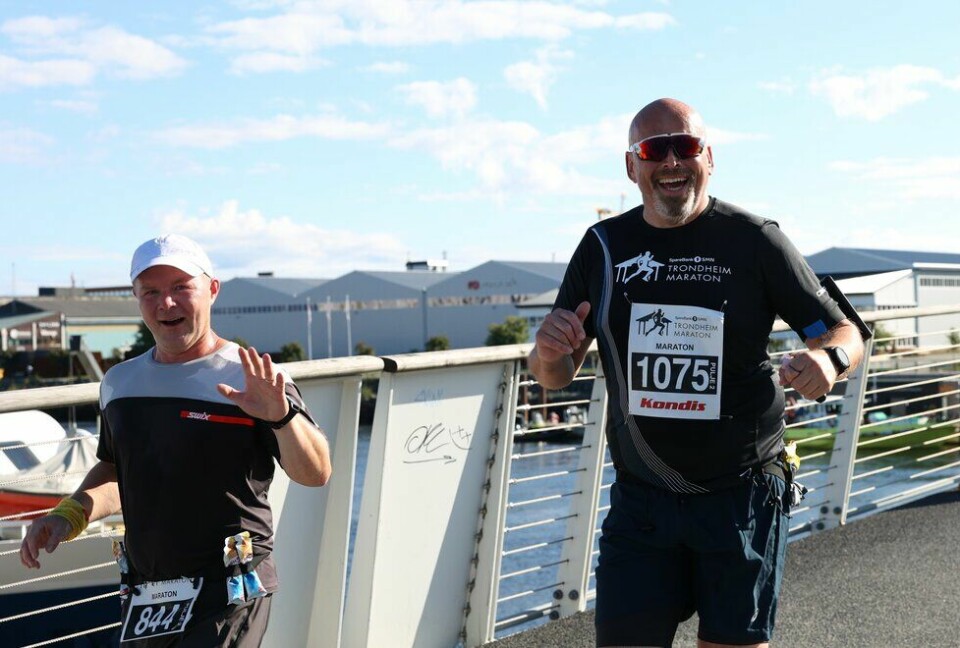 F.v.: Kai Hartman og Kenneth Fagerheim løp maraton under Trondheim Maraton 2022