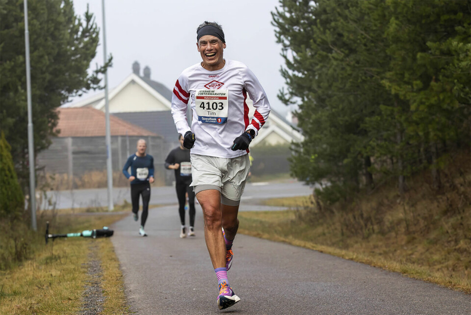 Tim Bennett har blinka seg ut mål og gleder seg til en ny løpssesong. Her ser vi han under fjorårets Vintermaraton på Jessheim. (Foto: Bjørn Hytjanstorp) null