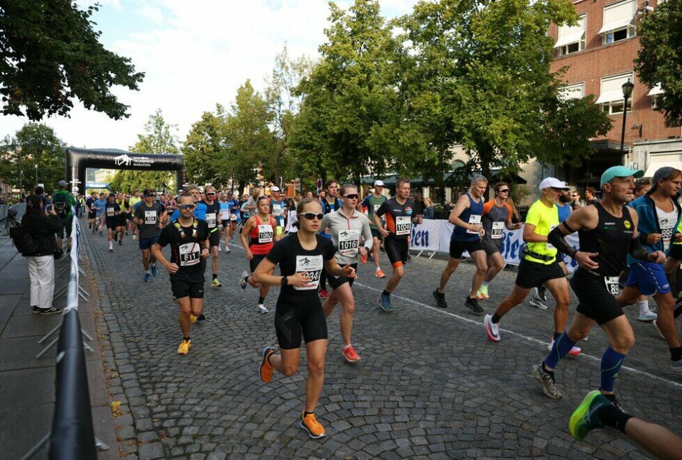 Startfeltet på maraton under Trondheim Maraton 2022