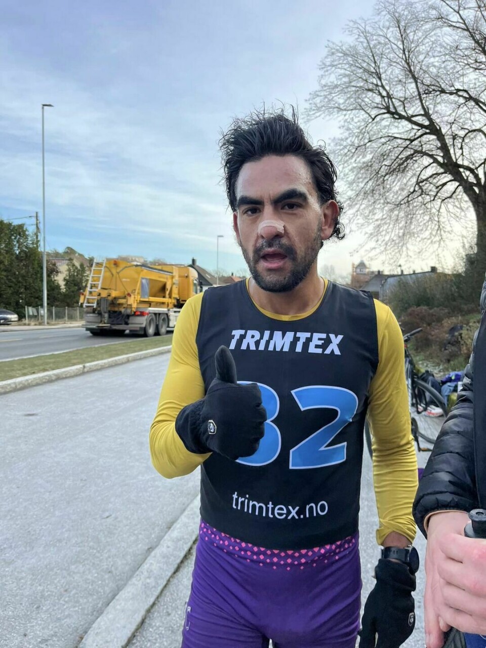 Tommel opp for en ny seier til Gabriel Ingebretsen. (Foto fra arrangørens favebookside)