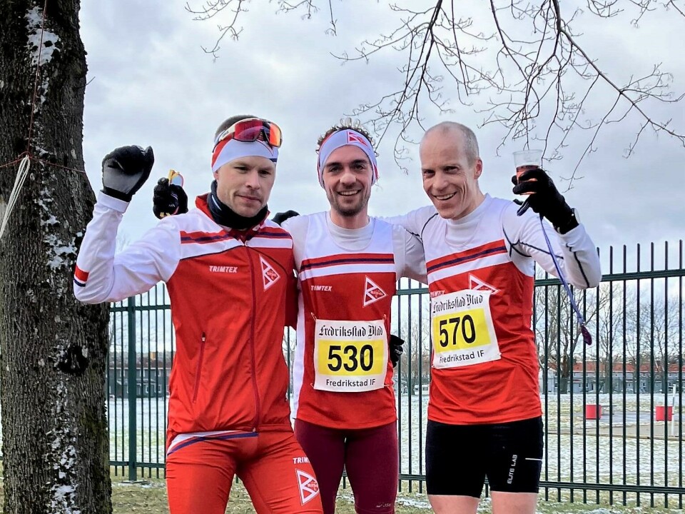 Sterk Bratsberg-trio i Fredrikstadløpet ( f.v.): Henning Offigstad (1. plass), Alexander Mauro (2. plass) og Knut Ødegaard (6. plass). (Foto: Privat) Sterk Bratsberg-trio i Fredrikstadløpet ( f.v.): Henning Offigstad (1. plass), Alexander Mauro (2. plass) og Knut Ødegaard (6. plass). (Foto: Privat)