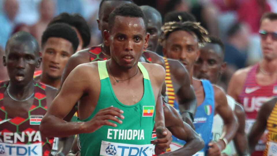 Berihu Aregawi fra Etiopioa kan bli en tøff motstander for Jakob. Her fra VM i Budapest 2023. (Foto: Arne Dag Myking)