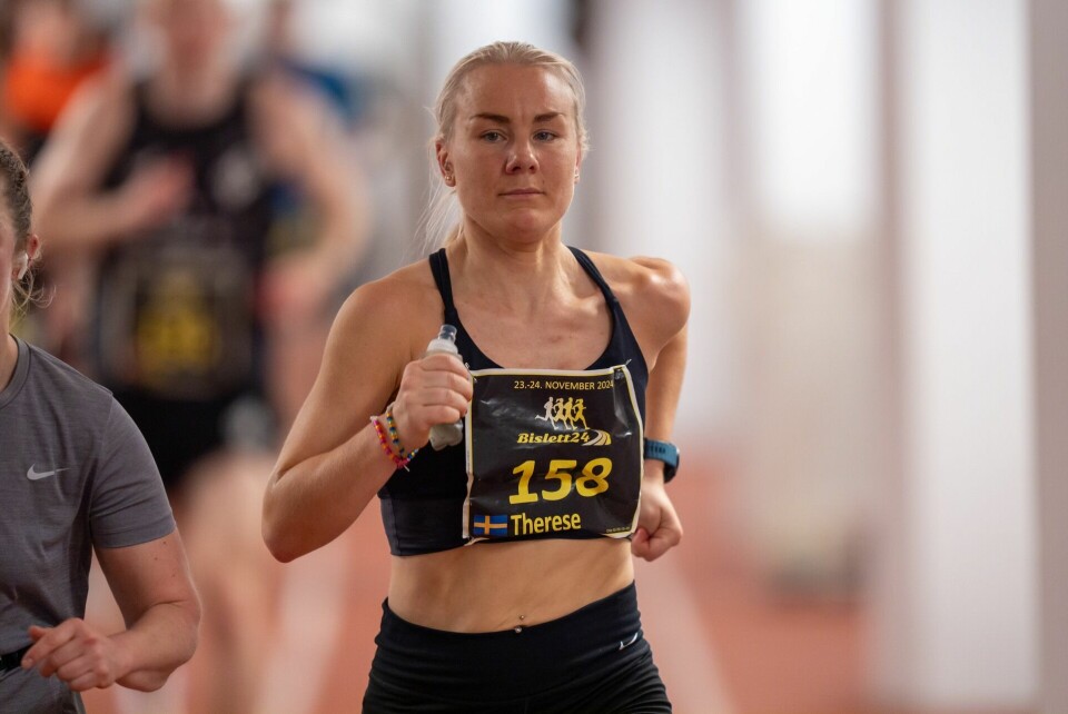 Therese Fredriksson i tet blant hele 66 kvinner som deltar. (Foto: Samuel Hafsahl)