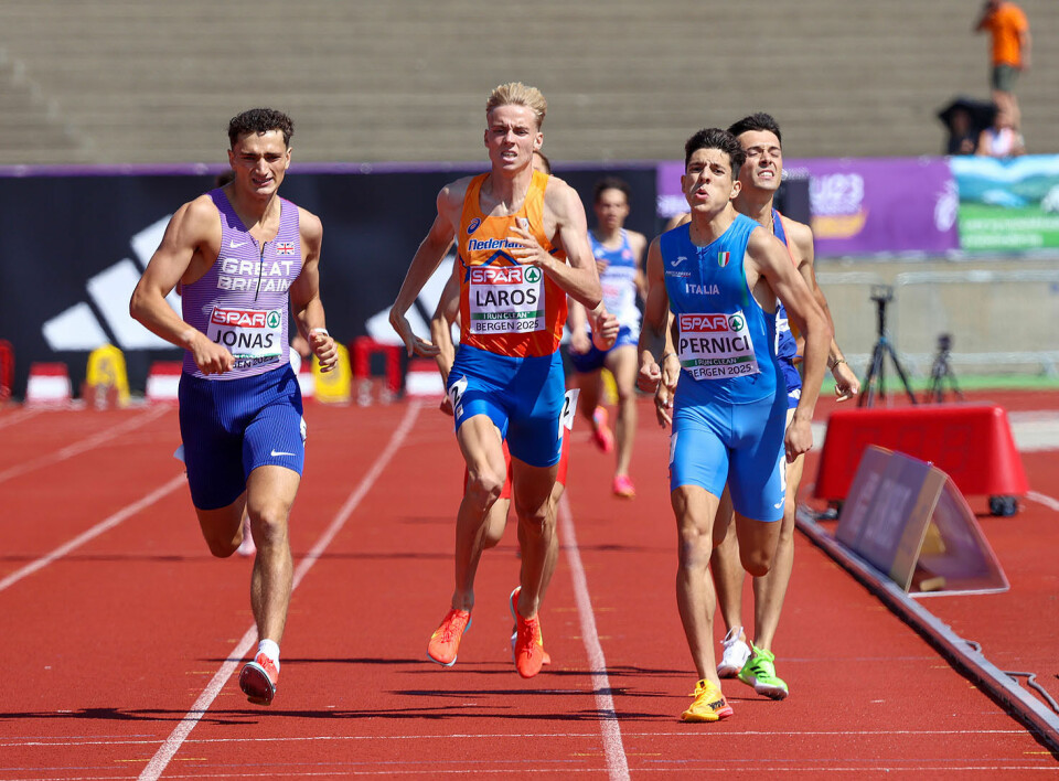 Tidens oppløp på 800 meter i U23-EM. (Foto: Arne Dag Myking)