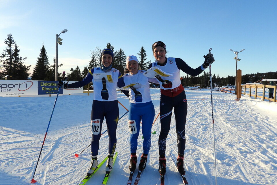 De tre beste (fra venstre): Magdalena Olsson, Daisy Kudre Schnyder og Anna Ulvensøen. (Foto: Stein Arne Negård)