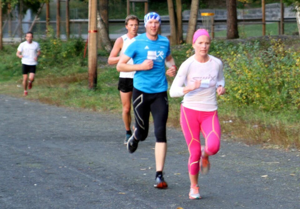 Ida Gjermundshaug Pedersen og Henning Mortensen på Greveløkka i det siste løpet i Gå-Joggen i 2015. Ida Gjermundshaug Pedersen og Henning Mortensen på Greveløkka i det siste løpet i Gå-Joggen i 2015.