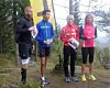 Klassevinnerne på toppen etter løpet (fra v.): Hans Amund Solberg, Aleksander Haug, Tiril Kristine Knutsen og Silvia Holmseth. (Arrangørfoto)