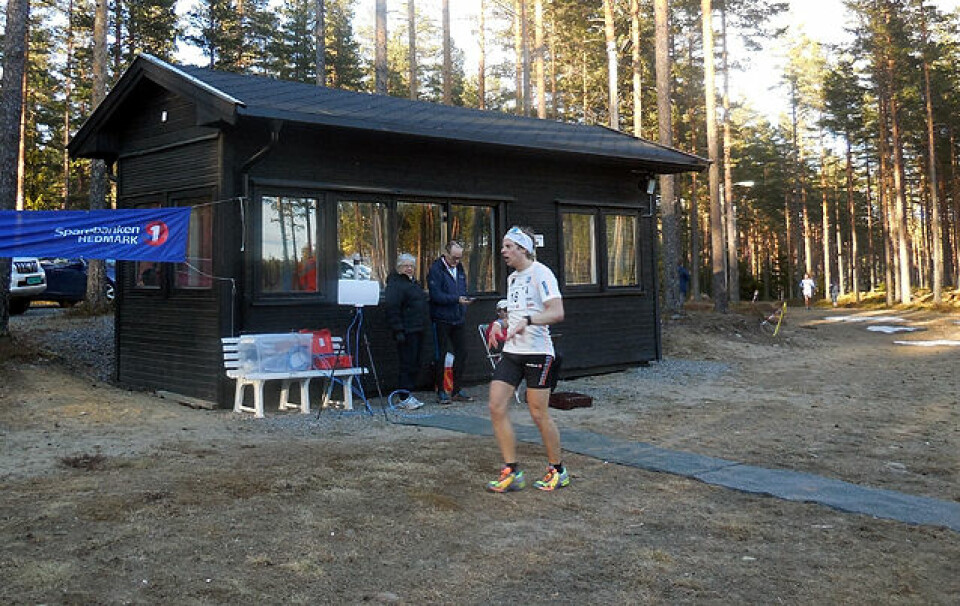 Kristian Myhre over mål som dagens vinner på Liermoen. (Foto: Liv Berit Roland) Kristian Myhre over mål som dagens vinner på Liermoen. (Foto: Liv Berit Roland)