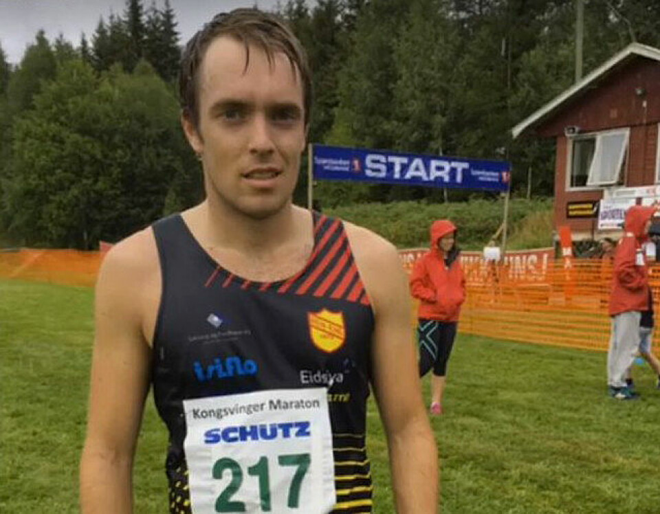 Morten Buchholdt etter sin sterke halvmaraton på Kongsvinger i år der han ble 4. mann på 1.21.18. (Foto: Bjørn Buchholdt) Morten Buchholdt etter sin sterke halvmaraton på Kongsvinger i år der han ble 4. mann på 1.21.18. (Foto: Bjørn Buchholdt)
