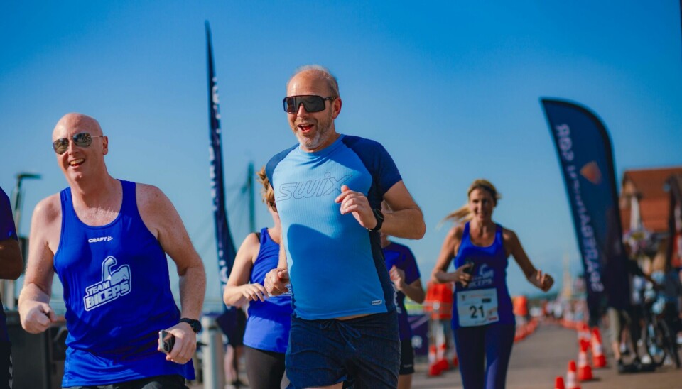 Team Biceps mot mål i Vestfold maraton 2024.