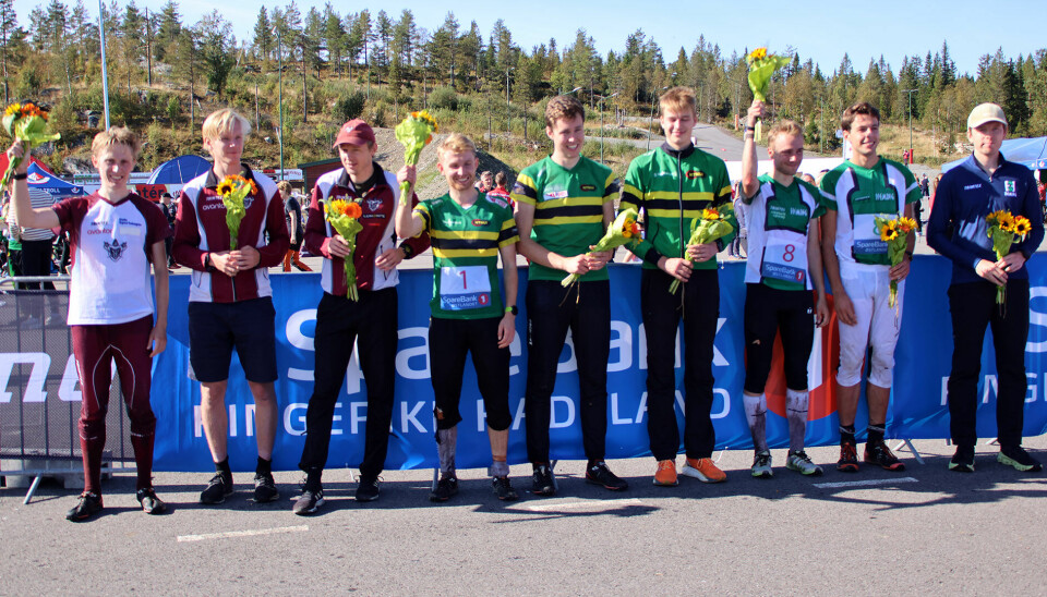 Pallen i herreklassen: NTNUI, Nydalen og Heming.