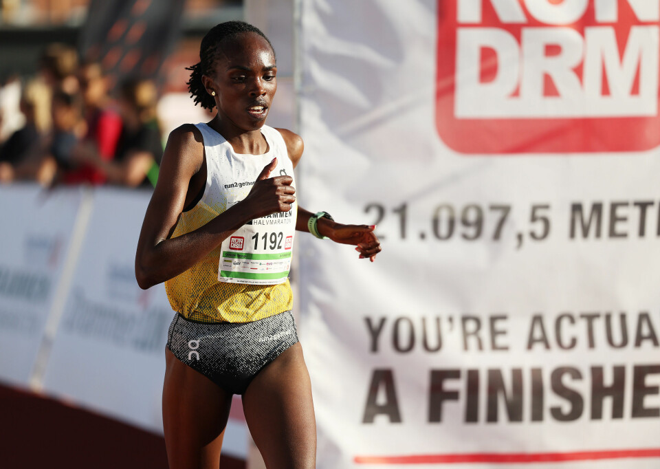 Drammen Halvmaraton 2025. Caroline Gitonga.