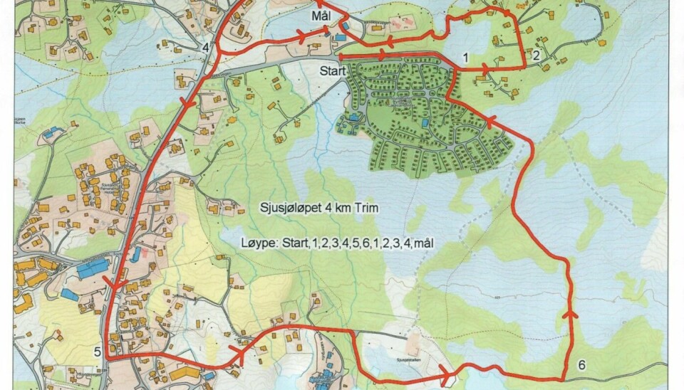 Løypekart Sjusjøløpet Trim sjusjøløpet 4 km
