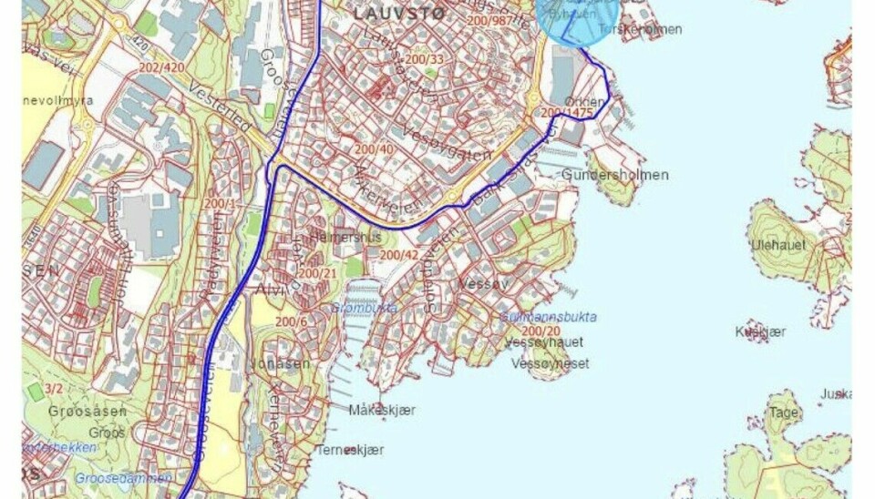 Løypekart Grimstad maraton 2025.