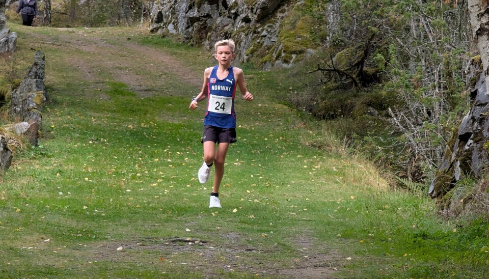 12 år unge Fredrik Kristiansen Aubert var sjuande raskaste løper.