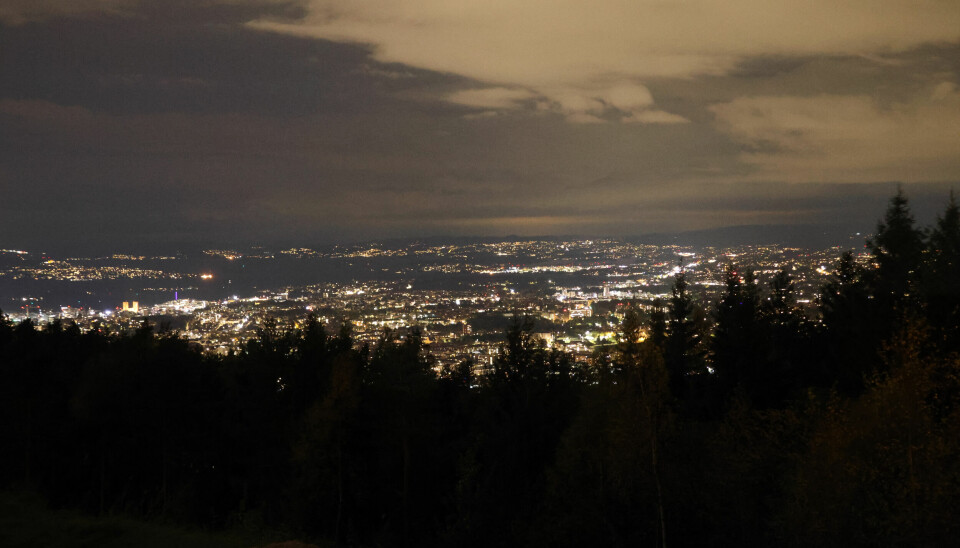 Flott utsikt over Oslo fra arena.