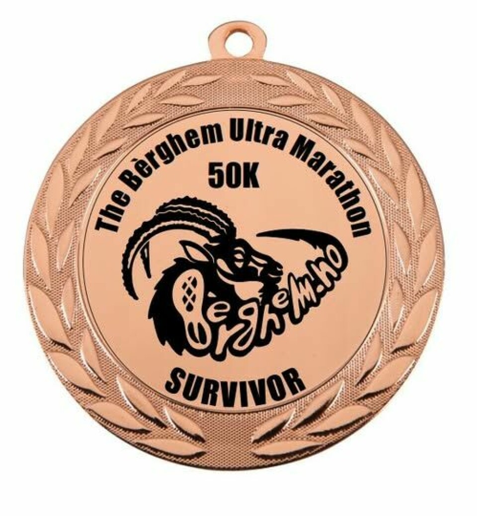 Bèrghem Marathon-medalje bèrghem marathon ultraløp innlandet