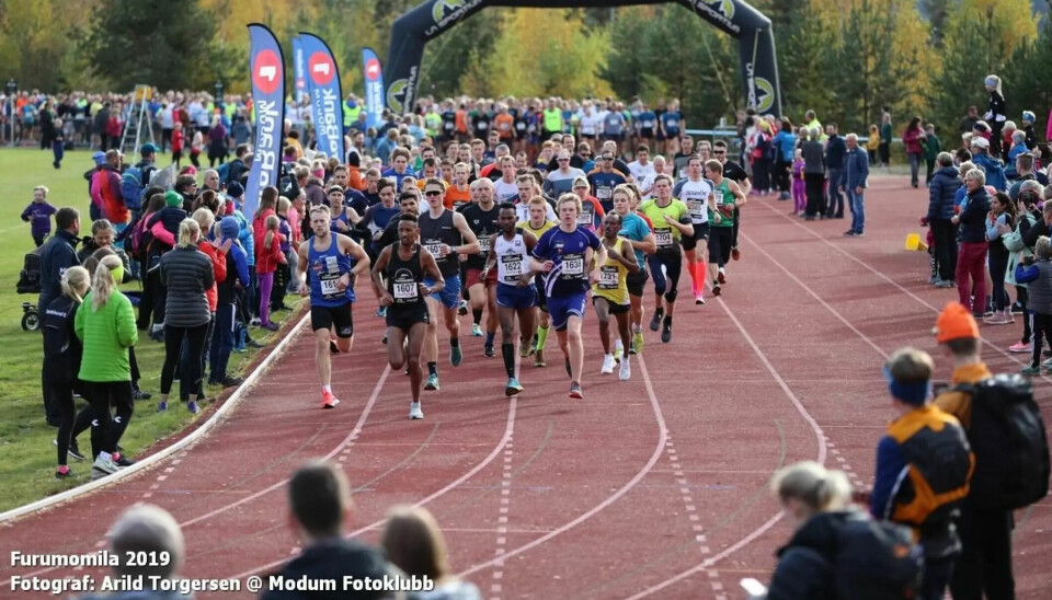 Starten på elitefeltet på 10 kilometer i 2019. Starten på elitefeltet på 10 kilometer i 2019.