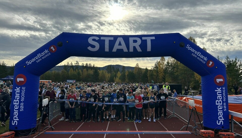 De unge løperne er klare til start på 1,5-kilometeren. De unge løperne er klare til start på 1,5-kilometeren.