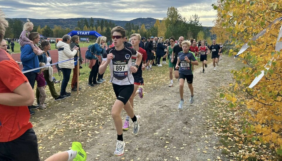 5 kilometeren under årets Furumomila-arrangement. Her er Johann Mjølstad-Skinnes, som løp på 17.43 og ble nummer 6. 5 kilometeren.