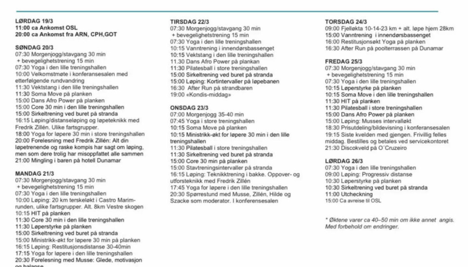 Eksempel på program: Det tilbys mange ulike aktiviteter under løpeukene i Portugal. Her er det mye variert å velge blant. Programmet varierer fra år til år. Dette er et eksempel på et tidligere program. Eksempel på program: Det tilbys mange ulike aktiviteter under løpeukene i Portugal. Her er det mye variert å velge blant. Programmet varierer fra år til år. Dette er et eksempel på et tidligere program.